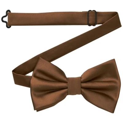Abbildung von DonDon Fliege Herren handgefertigt Seiden Look 12 x 6 cm Kupfer