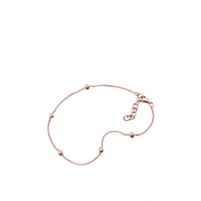 Abbildung von Elli Basic Crystal Fußkettchen Rose goldcoloured, Damen, Größe: 25, gold coloured