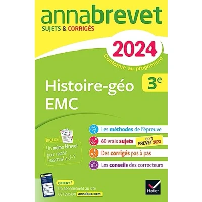 Abbildung von Annales du brevet Annabrevet 2024 Histoire géographie EMC 3e: sujets corrigés &amp; méthodes