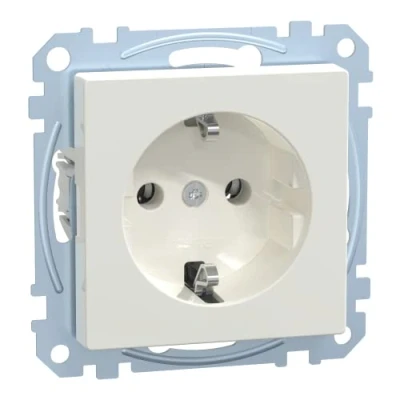Abbildung von Schneider Electric Merten MEG2301 0319 Einsatz Schutzkontakt Steckdose System M, 1 Smart, M Plan, Creativ Polarweiß glänzend