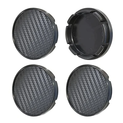 Abbildung von Born 1 Nabenkappen 4 STK x55mm Carbon Radkappen Felgenkappen (Carbon Schwarz)