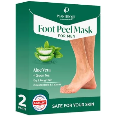 Abbildung von Fußmaske Hornhaut Socken Fussmaske for Men 2 Paar Hornhautentferner Extreme entfernen fuß Foot Peel Mask Fußpeeling Anti von Plantifique
