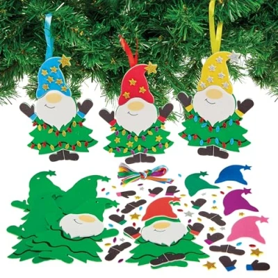 Abbildung von Baker Ross FX858 Weihnachtsbaum Gonk Mix&amp;Match Deko Sets Packung mit 8, Weihnachts Kunsthandwerk für Kinder