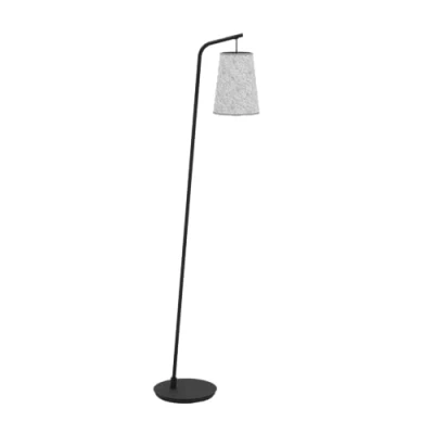 Abbildung von Eglo 43987 Stehleuchte ALSAGER Stahl schwarz, Filz grau E27 1X40W L:50.5cm B:21cm H:170cm mit Fußtrittschalter
