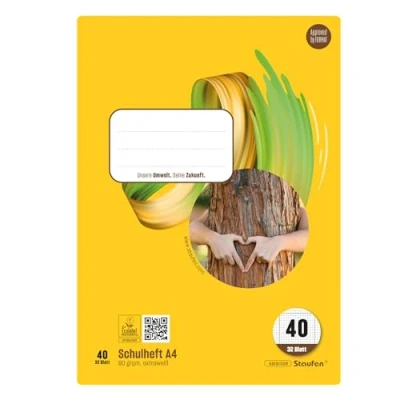 Abbildung von Staufen Style Schulheft 5 Hefte je 32 Blatt, DIN A4, Lineatur 40 (5 mm kariert mit Umrandung), 80 g/m² Papier