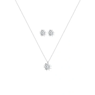 Abbildung von Elli Jewelry SET Flower Ohrringe, Damen, Größe: 40, Silberfarben