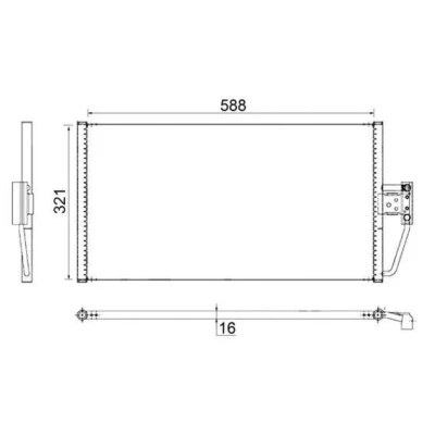 Abbildung von MAHLE ORIGINAL AC 266 000S Klimakondensator ohne Trockner 592 BMW: 5 Saloon, Touring