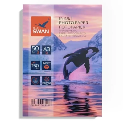 Abbildung von BLUE SWAN 50 Blatt Fotopapier A3 150g hochglanz wasserfest einseitig