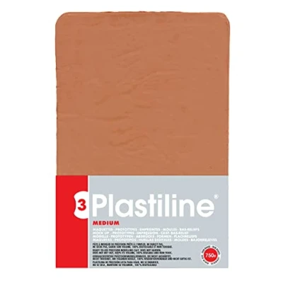 Abbildung von J. Herbin 7355T Plastiline, 750g, Härte medium, ideal zum Modellieren, 100% wiederverwendbar, Ockerrot