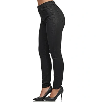 Abbildung von Tazzio Damen Skinny Fit Jeans High Waist Denim Jeanshose Slim Stretch Hose F107 Schwarz 38