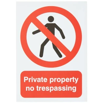Abbildung von Signs &amp; Labels FPH05551R Schild, Aufschrift: Private Property No Trespassing (Privateigentum Betreten verboten)