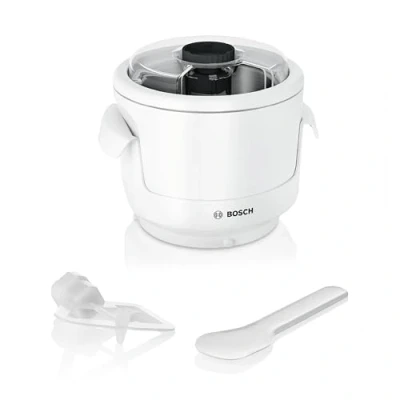 Abbildung von Bosch Eisbereiter, MUZ9EB1, 550ml Eis, selbstgemachtes Sorbet und Frozen Yoghurt, weiß, passend für Küchenmaschine Serie 8