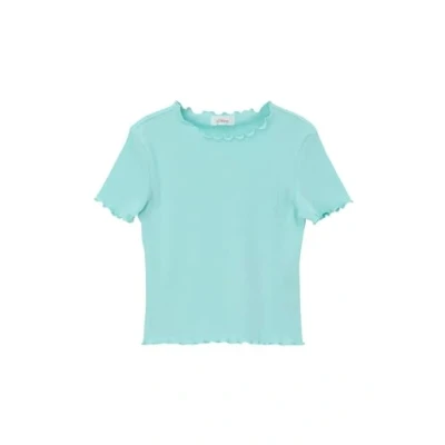 Abbildung von s.Oliver Mädchen 2142485 T Shirt mit Rollsaum, türkis, S