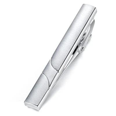 Abbildung von HONEY BEAR Hochwertig Herren Krawattennadel Krawattenklammer Tie Clip aus Edelstahl,5.4cm (silber)