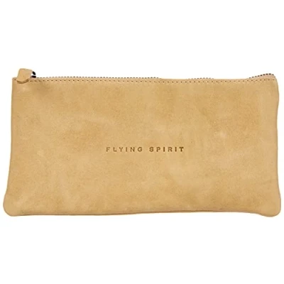 Abbildung von Clairefontaine 103513C Schlampermäppchen (Flying Spirit aus Leder, flach, 22 x 11cm) 1 Stück beige