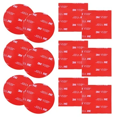 Abbildung von DanziX Doppelseitiges Schaumstoff Klebeband, 3M, rund, quadratisch, Klebeband,VHB Klebepads, Ersatz Montageband, 12 Stück