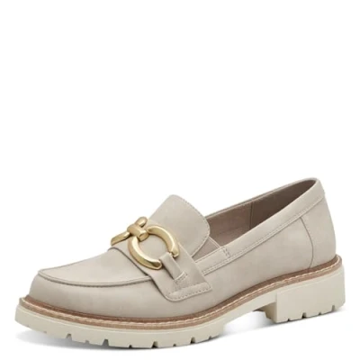 Abbildung von Jana Damen Slipper mit Blockabsatz Vegan, Beige (Beige), 39 EU