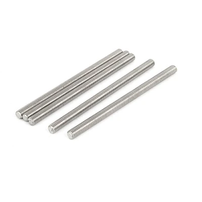 Abbildung von sourcing map 5stk M6 x 100mm 304 Edelstahl volle Gewindestange Bar Stange Stab Verschluss de