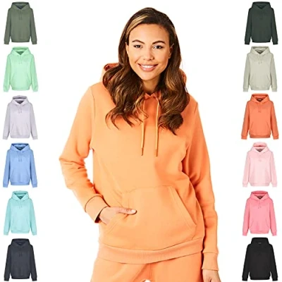 Abbildung von Light &amp; Shade LSLSWT005 Super Soft Touch Loungewear Kapuzen Sweatshirt Oberteil für Damen, Orange, L