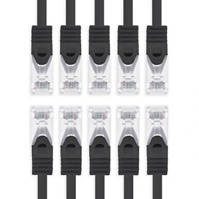 Abbildung von 2m schwarz 10 Stück Cat7 Netzwerkkabel SFTP Patchkabel Lankabel Rohkabel 10GB/s 500 Mhz konfektioniert mit 2 RJ45 Stecker Cat 6a