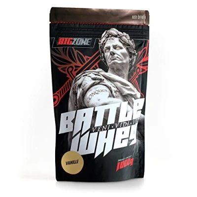 Abbildung von Big Zone BATTLE Whey Protein Concentrate Eiweiss Lecker Qualität Made in Germany 1000g 1KG Pulver (Vanille)