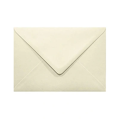 Abbildung von Netuno 25 Ecru gerippte Briefkuverts DIN B6 12,5 x 17,5 cm 120g Aster Laid Ivory Umschläge gerippt mit spitzer Verschlussklappe festlich Creme ohne Fenster für Gruß Karten Hochzeits