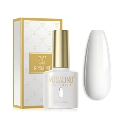 Abbildung von ROSALIND UV Nagellack Weiß Gel 15ml Soak Off Nail Polish für LED Nagellampe Langlebige French Maniküre Nagelgellack
