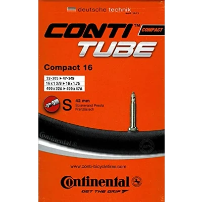 Abbildung von Continental Compact 16 Fahrradschlauch, Schwarz, 32/47 305/349