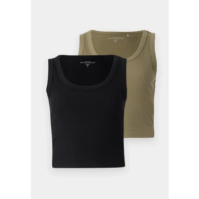 Abbildung von ONLY Onleasy 2 PACK Top, Damen, Größe: XS, Black/kalamata