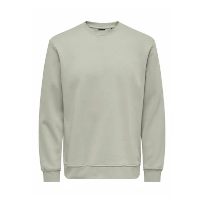 Abbildung von Only &amp; Sons Normal Geschnitten Rundhalsausschnitt Sweatshirt, Herren, Größe: XS, Silver lining