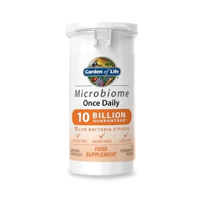 Abbildung von Garden of Life Darmflora Aufbau Microbiome Once Daily Darmbakterien 30 Vegane Kapseln Halal Zertifiziert Gluten , Soja und Milchfrei