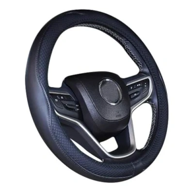 Abbildung von Mayco Bell 2019 Neue Weiche Warme Wolle Plüsch Für Winter Fuzzy Auto Ananas Lenkradabdeckung (Schwarz, 39 40.25cm)