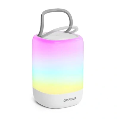 Abbildung von GRIFEMA Nachttischlampe Rechargeable Touch, RGB Verlaufslicht mit 15h Laufzeit, 30 Min Timer, USB C &amp; Anti Rutsch Basis für Schlafzimmer, Kinderzimmer und Camping, GD104, Weiß