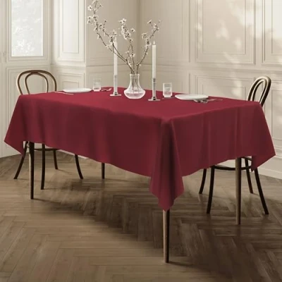 Abbildung von Qualitäts Tischdecke Textil Eckig 150 x 250 cm, Farbe wählbar (Dunkelrot)