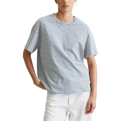 Abbildung von Marc O&#039;Polo Denim Shortsleeve YD Stripe Tshirt print, Damen, Größe: Medium, Medium blue