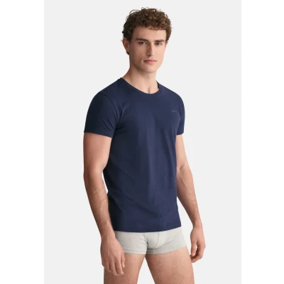 Abbildung von GANT 2PACK Nachtwäsche Shirt, Herren, Größe: Small, Navy / white