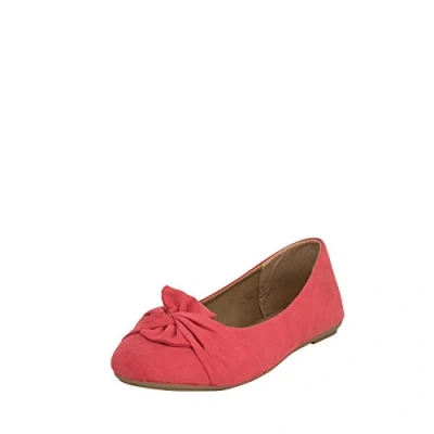 Abbildung von Fitters Footwear That Fits Damen Ballerina Maike Microfibre Mikrofaser Ballerinas mit Schleife Übergröße (44 EU, Coral)