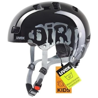 Abbildung von uvex kid 3 robuster Fahrradhelm für Kinder individuelle Größenanpassung optimierte Belüftung dirtbike black 51 55 cm