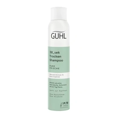 Abbildung von Guhl 30 sek Trockenshampoo Pure Frische Inhalt: 200 ml Niacinamid &amp; Wasserminze Effektiv wie eine Haarwäsche Schonend ein Tag Pause Ohne Rückstände Silikone