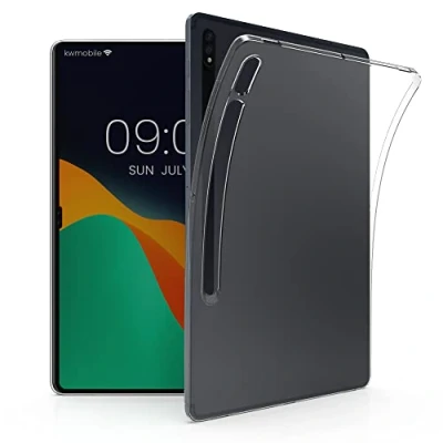 Abbildung von kwmobile Hülle kompatibel mit Samsung Galaxy Tab S8 Plus weiches TPU Silikon Case Transparent Tablet Cover