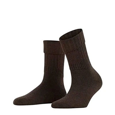 Abbildung von FALKE Damen Socken Striggings Rib W SO Wolle einfarbig 1 Paar, Braun (Dark Brown 5450), 39 42