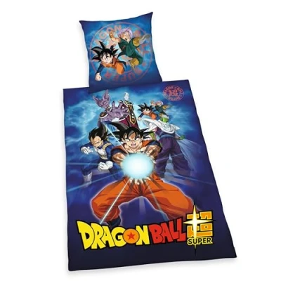 Abbildung von Herding Bettwäsche Dragonball Super, Kopfkissenbezug 70 x 90 cm Mit Reißverschluss und Wende Motiv, Bettbezug 140 200 cm, Reißverschluss, 100% Baumwolle/Renforcé