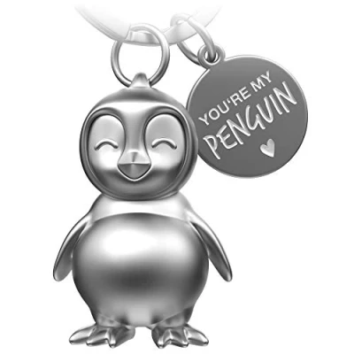 Abbildung von FABACH Pinguin Schlüsselanhänger Frosty Glücksbringer Geschenke Freundin oder Freund Partner Geschenk Liebe zu Geburtstag, Jahrestag Gravur You&#039;re my penguin