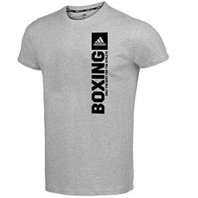 Abbildung von adidas Performance Community Vertical Boxing Tshirt print, Größe: XL, Grey/black
