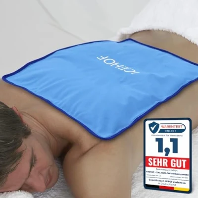 Abbildung von ICEHOF Kühlpads XXL Gel Kühlkissen Groß Kuschelweich, Kühlakku Kühlpack Ice Pack Kältekompresse Eisbeutel Kühlbeutel Gelkissen Coolpack 38 x 28 cm Kühlkompresse