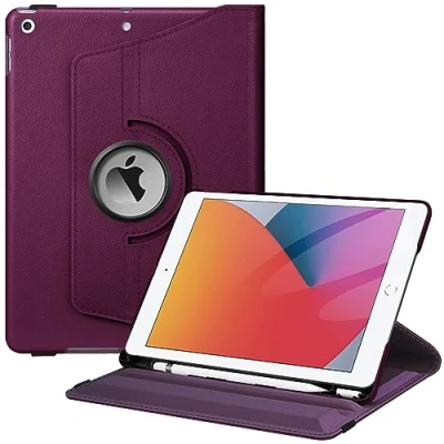 Abbildung von Fintie Hülle für iPad 10.2 Zoll 9.Generation / 8. Gen 7. (Modell 2021/2020/2019) mit Pencil Halter 360 Grad Rotierend Stand Schutzhülle Cover Auto Schlaf/Wach Funktion, Lila