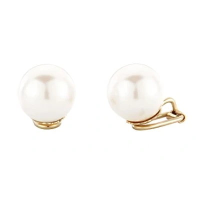 Abbildung von Traveller Ohrclip Damen Goldfarben Perle 14 mm Weiss 22kt vergoldet 801014