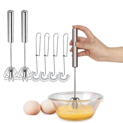 Abbildung von Dancepandas Spiralbesen Schneebesen aus Edelstahl 6PCS Mixer Milchaufschäumer Mini Rührbesen für Mischen/Schlagen Rühren Küchen Utensilien
