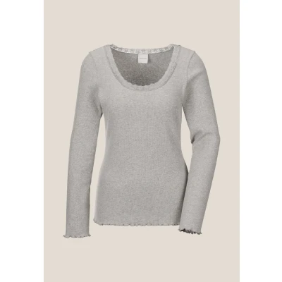 Abbildung von Madeleine Langarmshirt, Damen, Größe: 34, Stone grey natural white melange