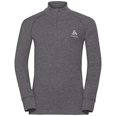 Abbildung von odlo Kinder Funktionsunterwäsche Langarm Shirt mit Reißverschluss ACTIVE WARM ECO, steel grey melange, 152